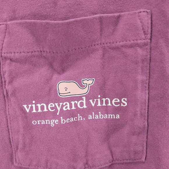 Vineyard Vines Men's Orange Beach Alabama Graphic T-Shirt Purple Small Pocket - Picture 4 of 14